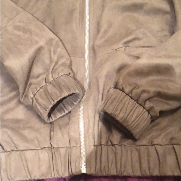 Forest green velvet bomber jacket - Picture 4 of 4